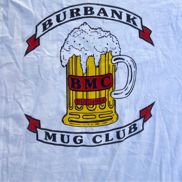 Vintage Beer Tee Burbank Mug Club, Single Stitch, Vintage Hanes (XXL) - Picture 1 of 12